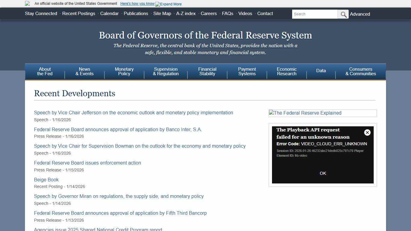 Federal Reserve Board - Home